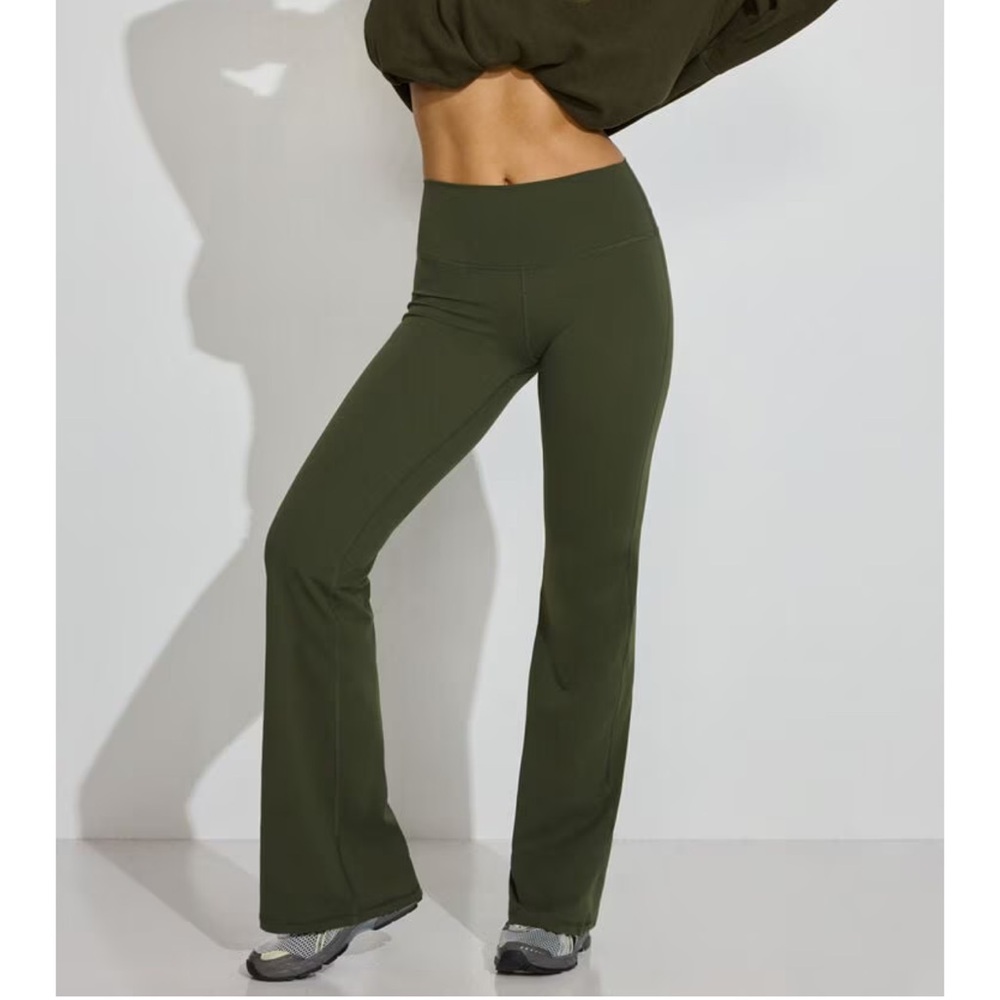 Olive Green Women's Flare Pants